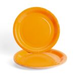 Solid Color Style Pure Orange-Yellow Party Disposable Tableware Set