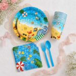 Printed Pattern Style Summer Beach Party Disposable Tableware Set