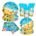 Printed Pattern Style Summer Beach Party Disposable Tableware Set
