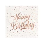 Gold Hot Stamping Style Rose Gold Happy Birthday Party Disposable Tableware Set