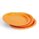 Solid Color Style Pure Orange-Yellow Party Disposable Tableware Set