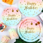 Printed Pattern Style Happy Birthday Balloon Pattern Disposable Party Tableware Set
