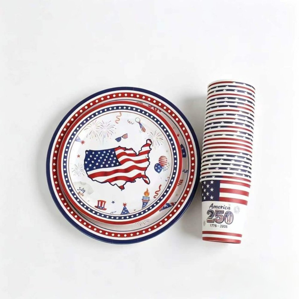 Printed Pattern Style USA Party Set