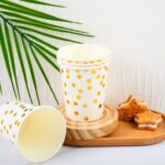 Gold Hot Stamping Style Classic White & Gold Polka Dot Disposable Party Tableware Set