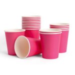 Solid Color Style Pure Rose Red Party Disposable Tableware Set