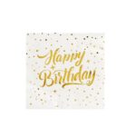 Gold Hot Stamping Style Gold Foil Happy Birthday Party Disposable Tableware Set
