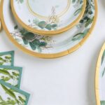 Printed Pattern Style Green Swallow Party Set