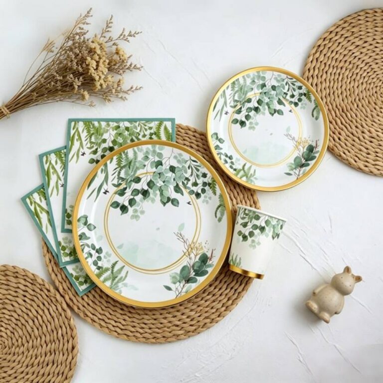 Printed Pattern Style Green Swallow Party Set