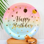 Printed Pattern Style Happy Birthday Balloon Pattern Disposable Party Tableware Set