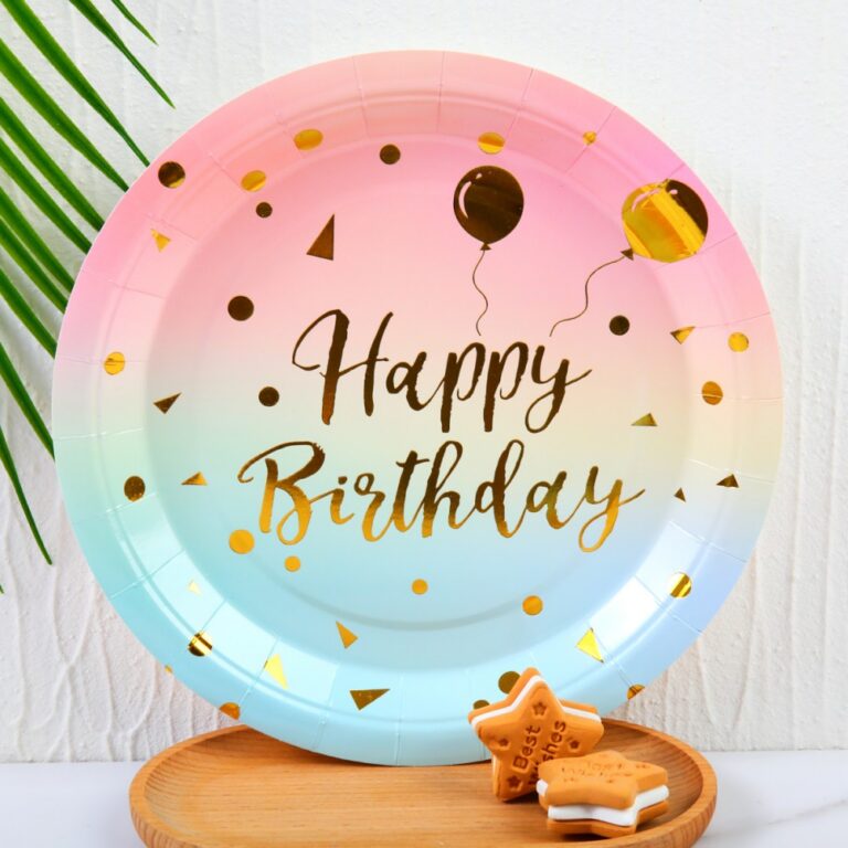 Printed Pattern Style Happy Birthday Balloon Pattern Disposable Party Tableware Set