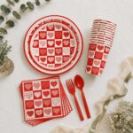 Printed Pattern Style Fiery Hearts Party Set