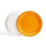 Solid Color Style Pure Orange-Yellow Party Disposable Tableware Set