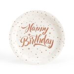 Gold Hot Stamping Style Rose Gold Happy Birthday Party Disposable Tableware Set