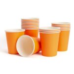 Solid Color Style Pure Orange-Yellow Party Disposable Tableware Set