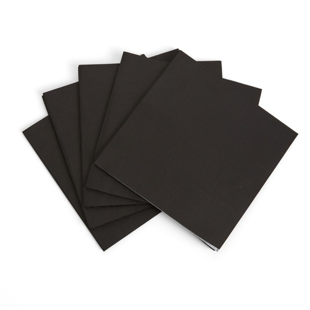 Solid Color Style Pure Black Party Disposable Tableware Set