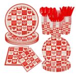 Printed Pattern Style Fiery Hearts Party Disposable Tableware Set