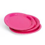 Solid Color Style Pure Rose Red Party Disposable Tableware Set