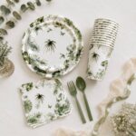 Printed Pattern Style Monstera Leaf Party Set