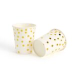 Gold Hot Stamping Style Gold Foil Happy Birthday Party Disposable Tableware Set