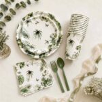 Printed Pattern Style Monstera Leaf Party Set