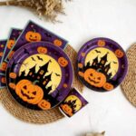 Printed Pattern Style Halloween Pumpkin Party Set