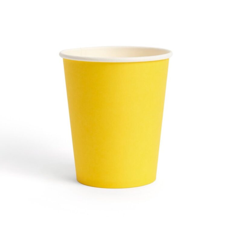 Solid Color Style Pure Lemon Yellow Party Disposable Tableware Set