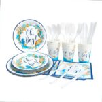 Printed Pattern Style Fresh Seahorse & Star Party Disposable Tableware Set