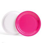 Solid Color Style Pure Rose Red Party Disposable Tableware Set