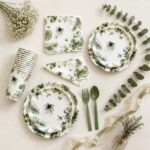 Printed Pattern Style Monstera Leaf Party Set