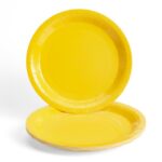 Solid Color Style Pure Lemon Yellow Party Disposable Tableware Set
