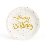 Gold Hot Stamping Style Gold Foil Happy Birthday Party Disposable Tableware Set