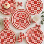 Printed Pattern Style Fiery Hearts Party Set