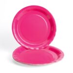 Solid Color Style Pure Rose Red Party Disposable Tableware Set
