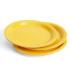 Solid Color Style Pure Lemon Yellow Party Disposable Tableware Set