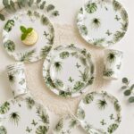 Printed Pattern Style Monstera Leaf Party Set