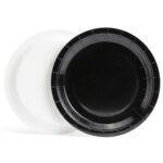 Solid Color Style Pure Black Party Disposable Tableware Set